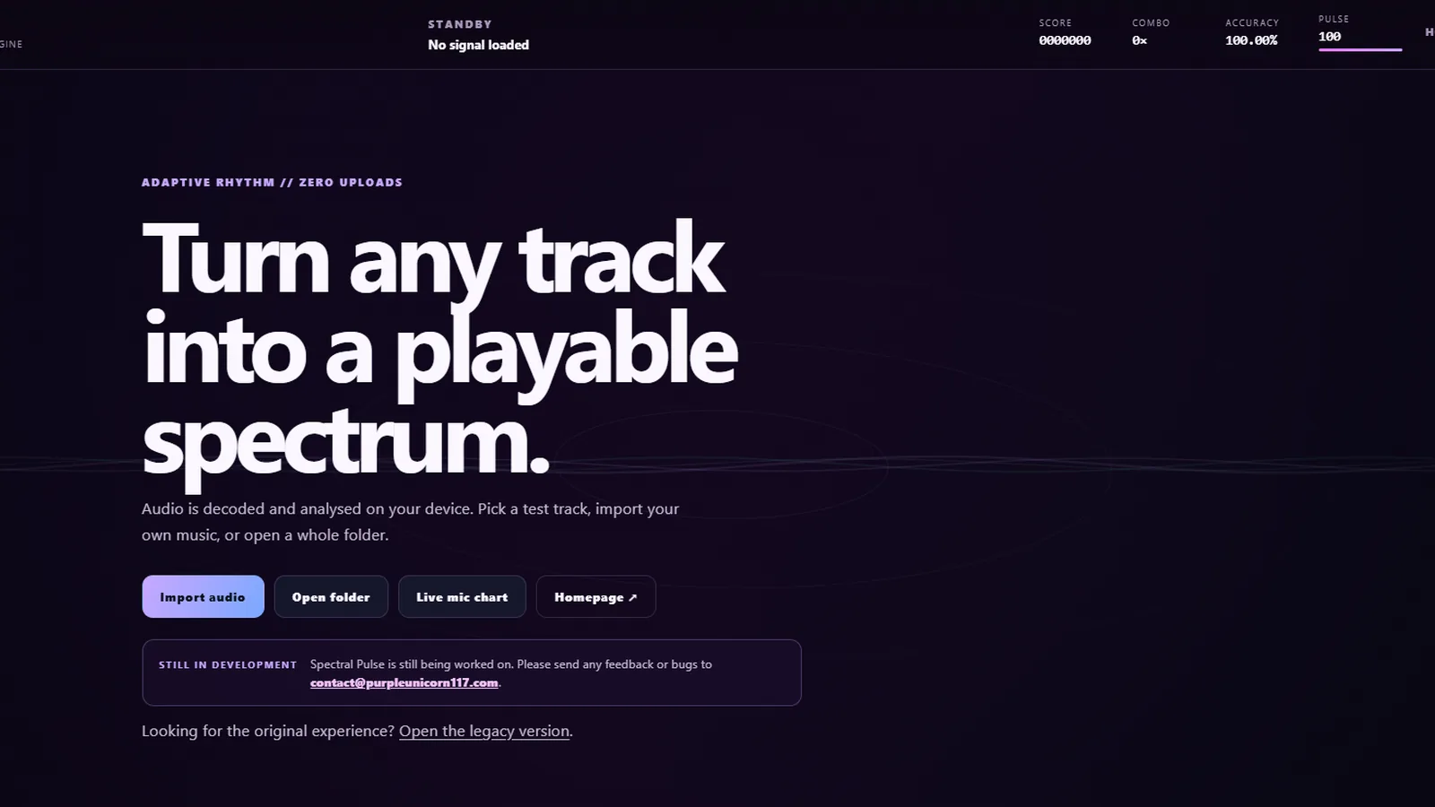 Spectral Pulse music rhythm game